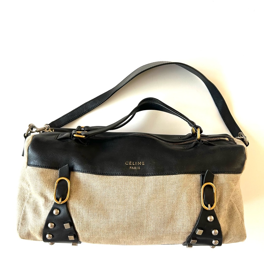 Celine Phoebe Philo-Era Canvas Leather Shoulder Bag